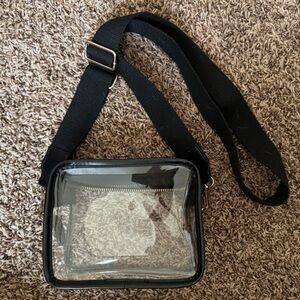 Clear Crossbody Bag with Black Trim